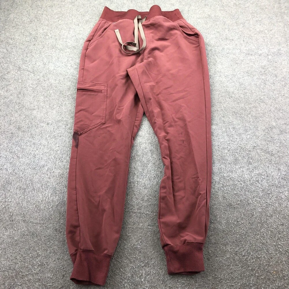 FIGS Scrub Jogger Pants Womens XS Petite Red Technical Collection Cargo Medical